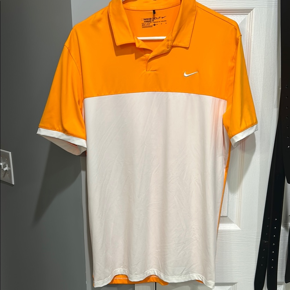Nike Orange and White Performance Polo Shirt